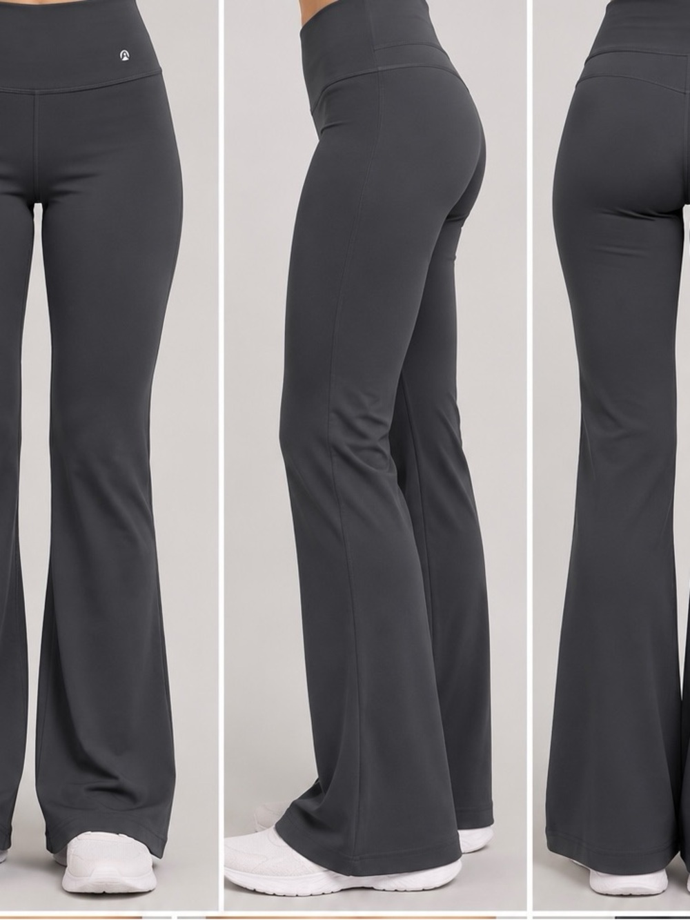 High-Waist Boot-Cut Performance Pants in Charcoal